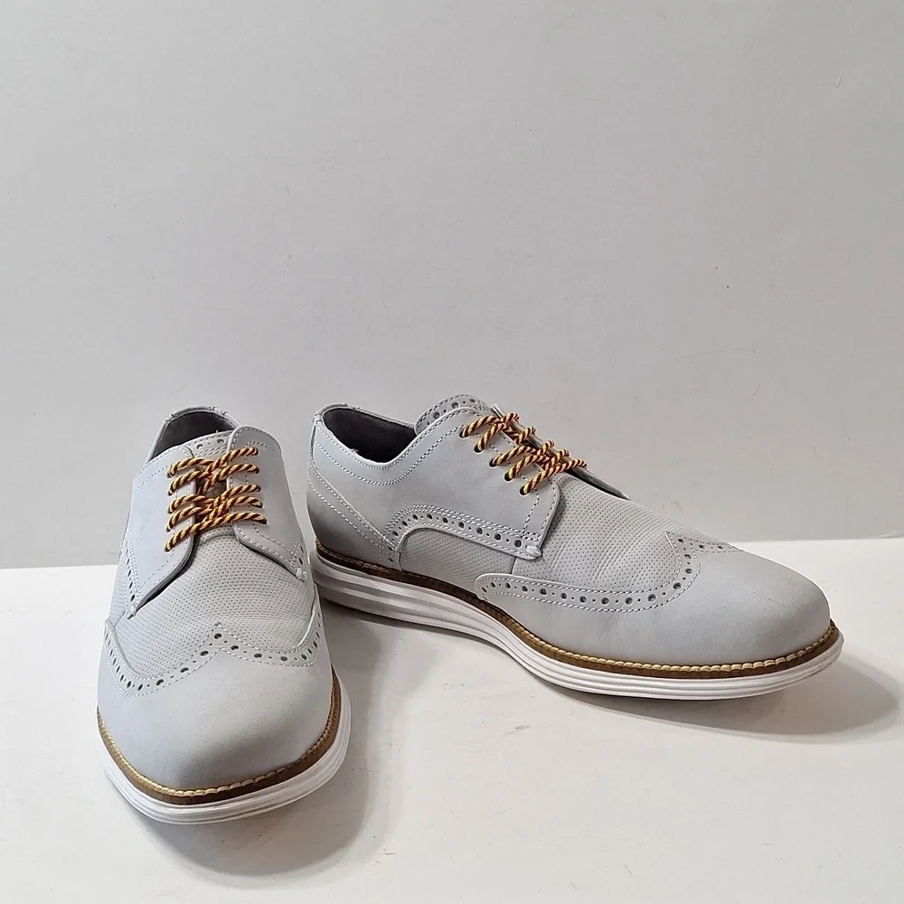 Cole Haan Men's Gray Lace Up Business Preppy Grand Wingtip Oxford Shoes Size 9M